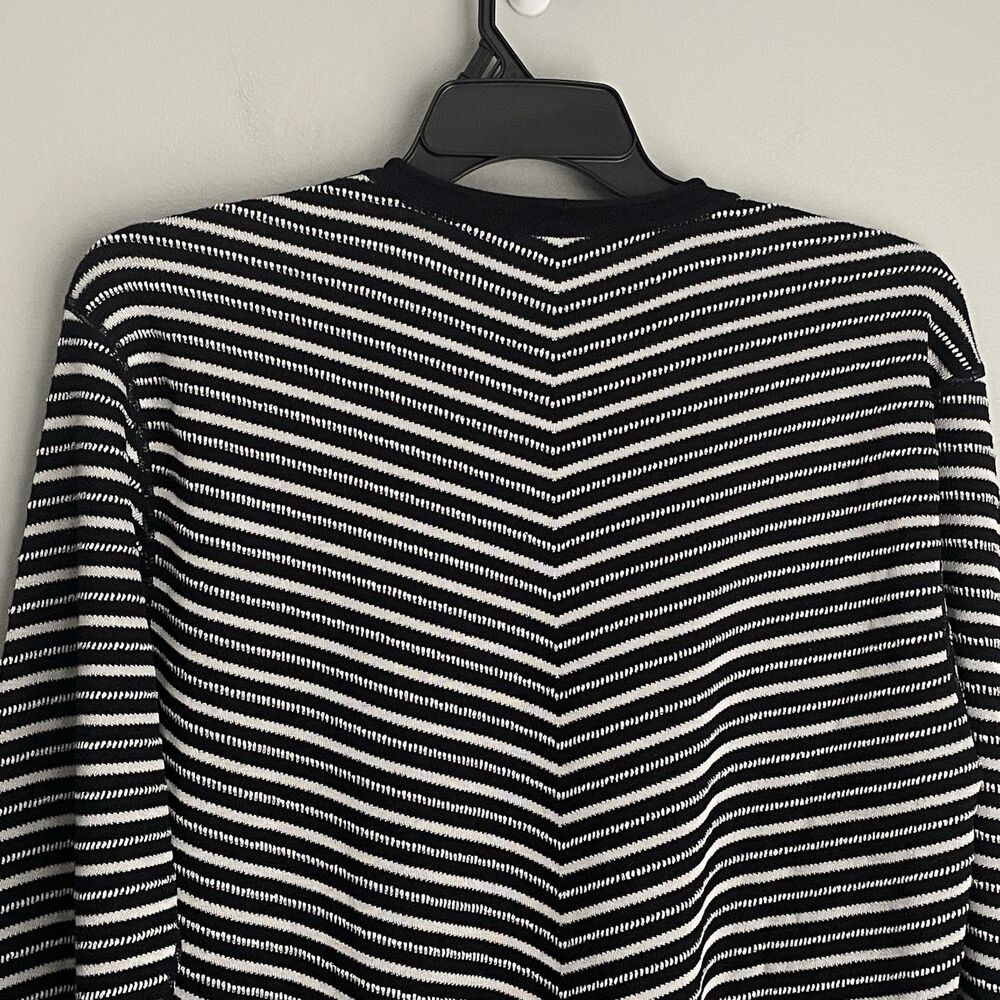 Armani Collezioni Italy Striped Navy White Top Women's L Long Sleeve Pullover - Picture 9 of 16